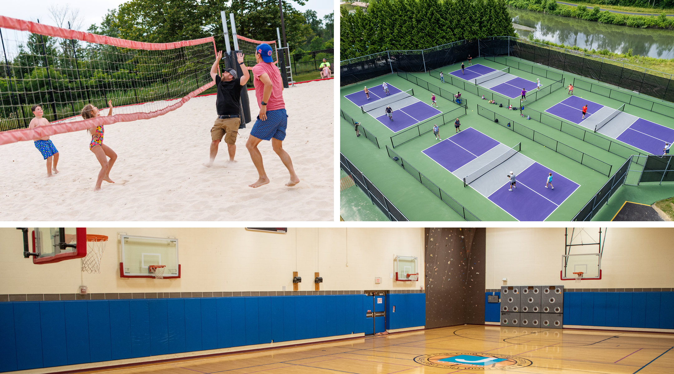 Sand Volleyball Courts, Pickleball Courts, Basketball Court, all at JCC Buffalo