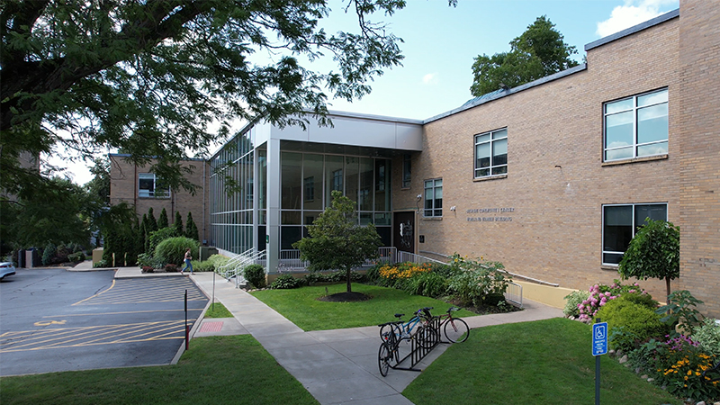Aerial view of the Holland Family Building at JCC Buffalo